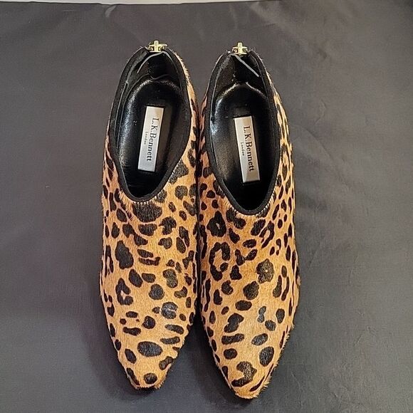 L.K.BENNETT"MIRIAM LEOPARD PRINT POINTED TOE WOMEN"S BACK ZIPPER CLOSURE BOOTIE - Picture 3 of 16